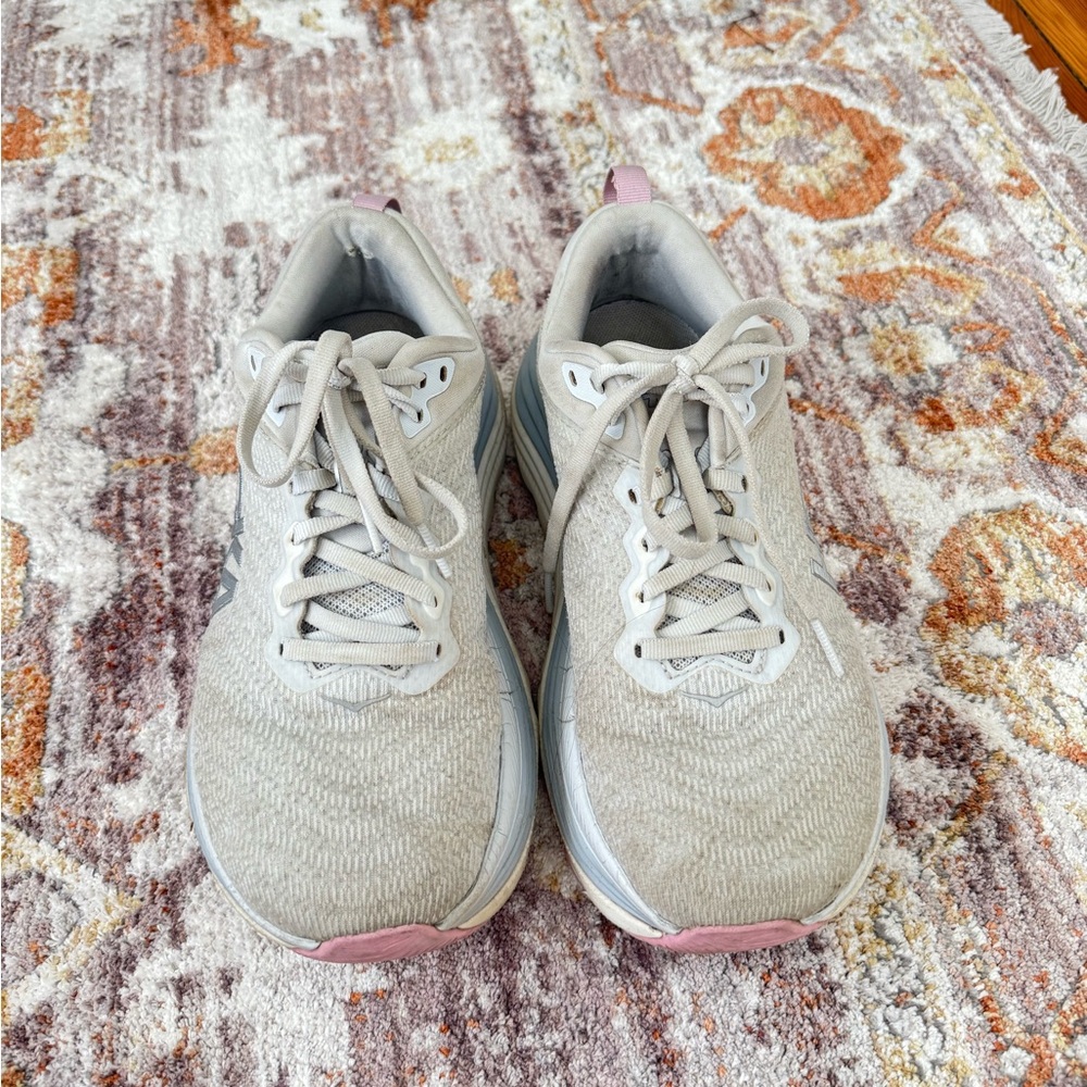 HOKA Women's Cream Running Shoes - Picture 2 of 4